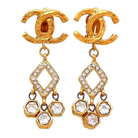 chanel classic drop earrings|authentic chanel earrings.